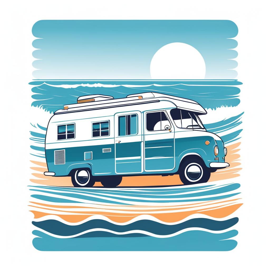 Vintage Camper T-Shirt Design Concept