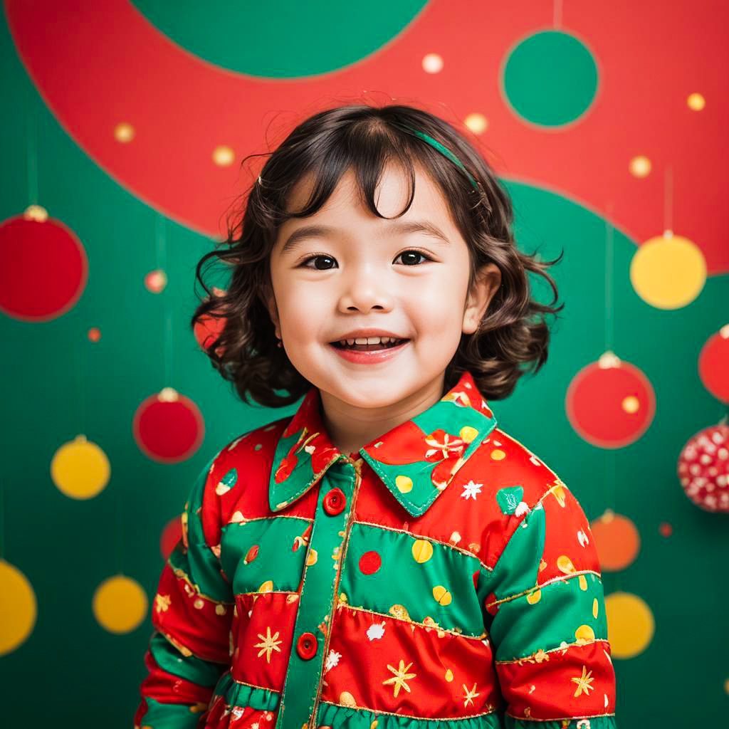 Cheerful Christmas Photo Shoot with Child