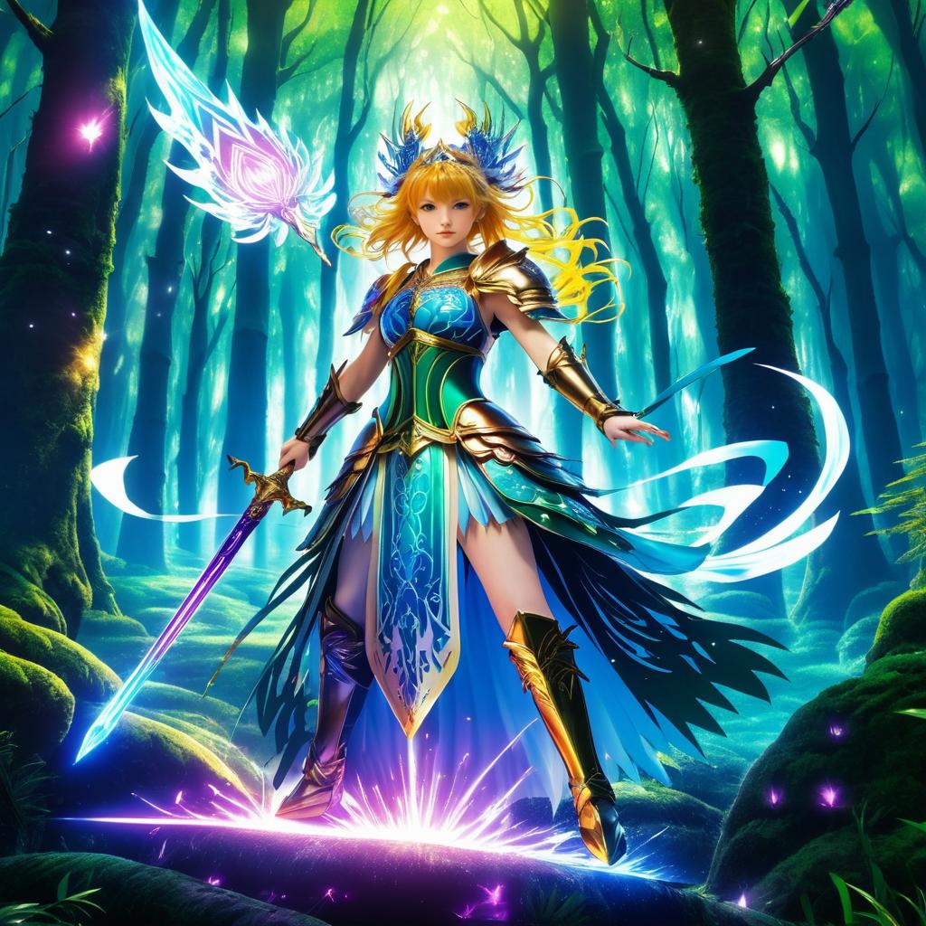 Fierce Warrior Princess in Enchanted Forest