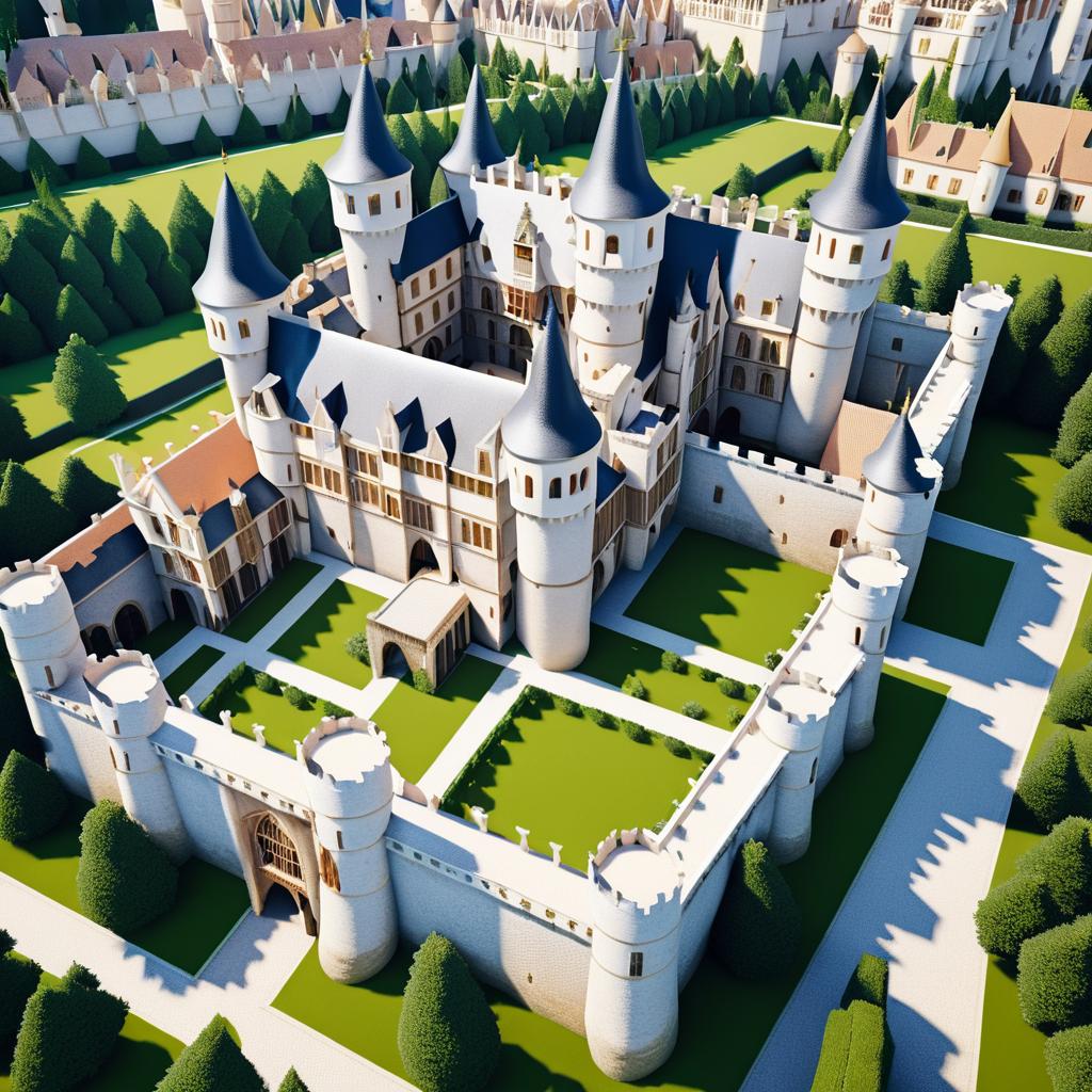 Aerial View of a Grand Castle