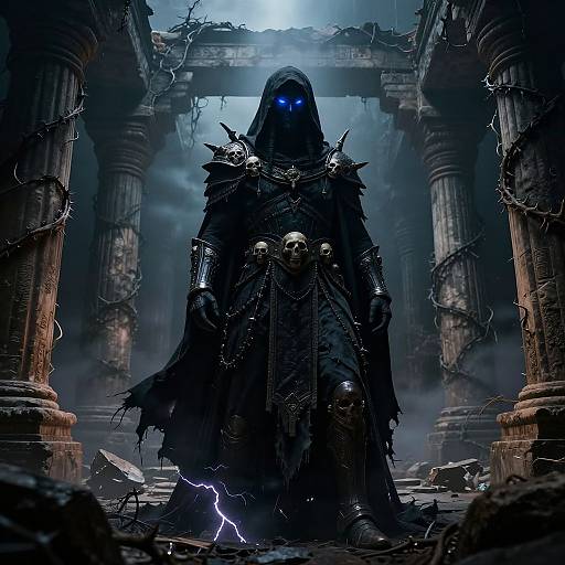 Dark God Set in Ruined Temple