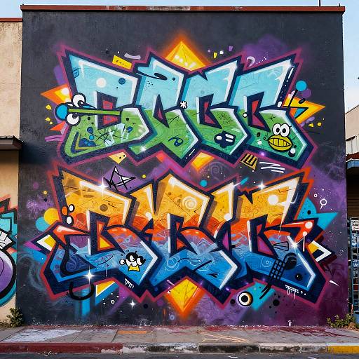 Vibrant Free-Style Graffiti Art Scene