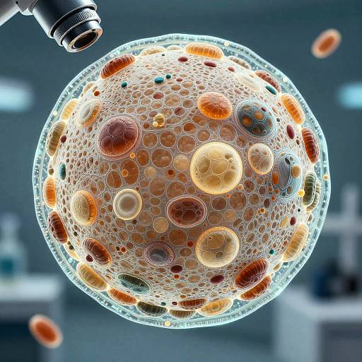 Microscopic Rice Grain with Vibrant Cells