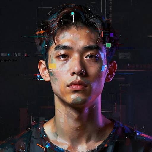 Abstract AI Portraits with Glitch Effects
