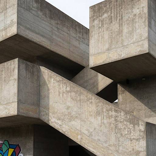Abstract Brutalist Geometric Concrete Scene