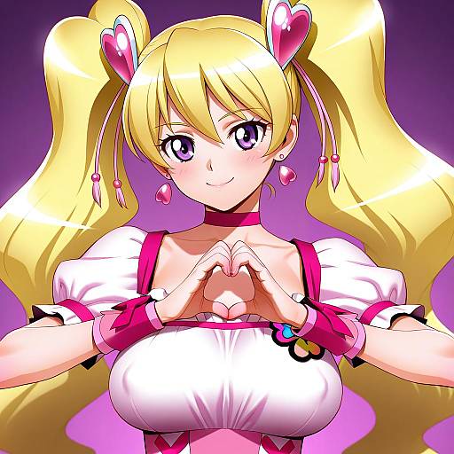 Illustration of Cure peach, precure in the style of Minazuki juuzou