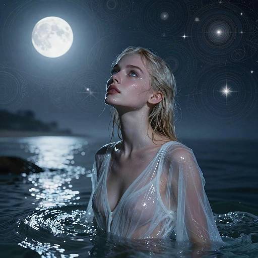 Celestial Moonlit Water Fantasy