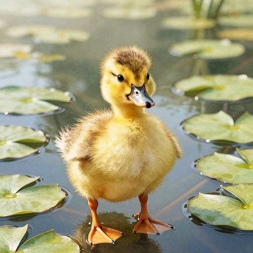 Fierce Angry Duckling in Pond