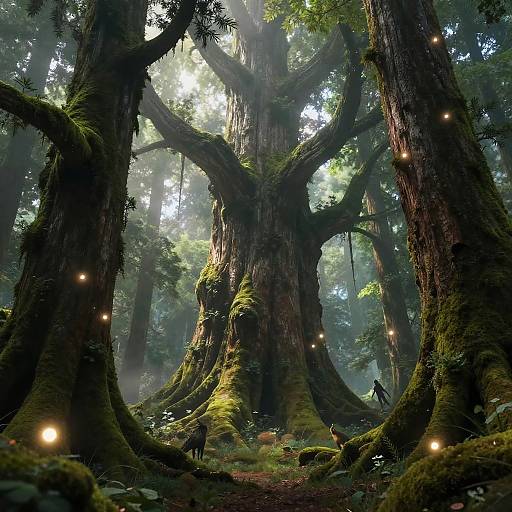Majestic Ancient Forest Fantasy Scene