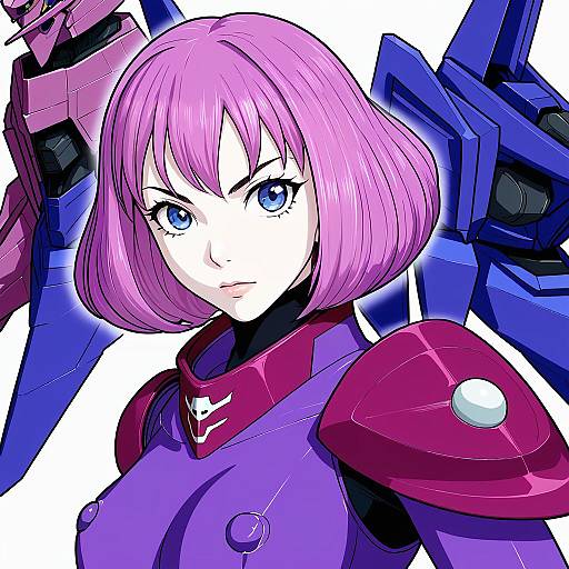 Illustration of Haman karn, gundam in the style of Misumi (niku-kyu)