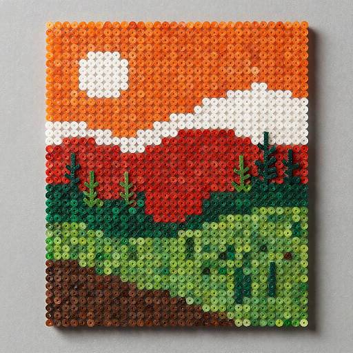Colorful Beaded Abstract Landscape
