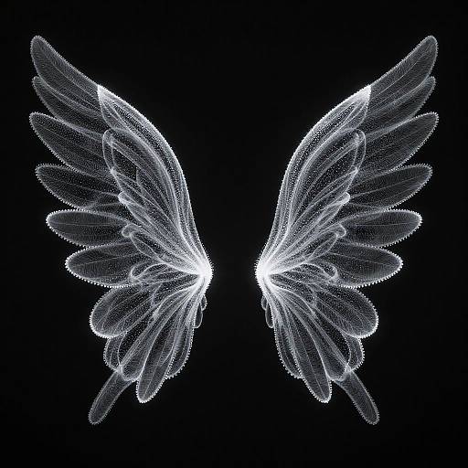 Ethereal Abstract Wings in Monochrome