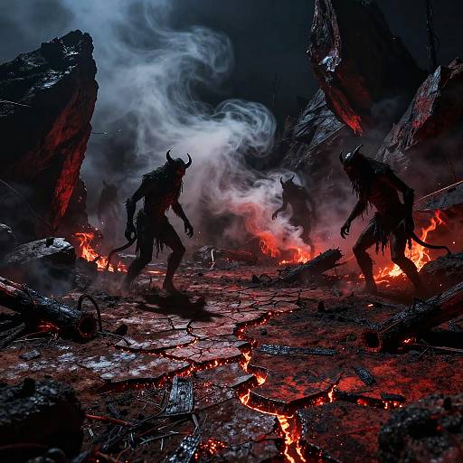 Hyper-Realistic Hellscape with Tormenting Shadows