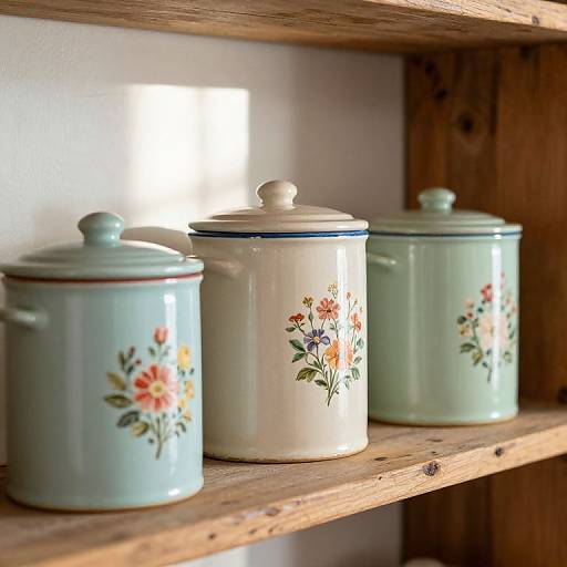 Vintage Pastel Kitchen Canisters