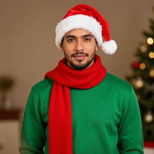 Festive Male in Christmas Outfit