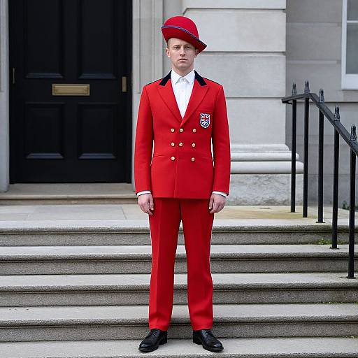 Man in Great Britain Red Costume