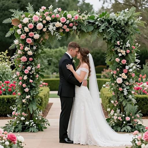 Romantic Wedding Embrace Outdoors