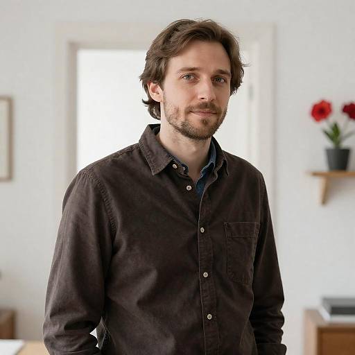 Portrait of Man in White Room