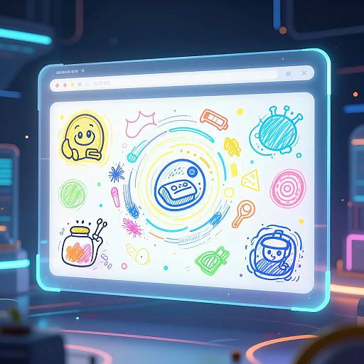 Colorful Doodle AI Interface