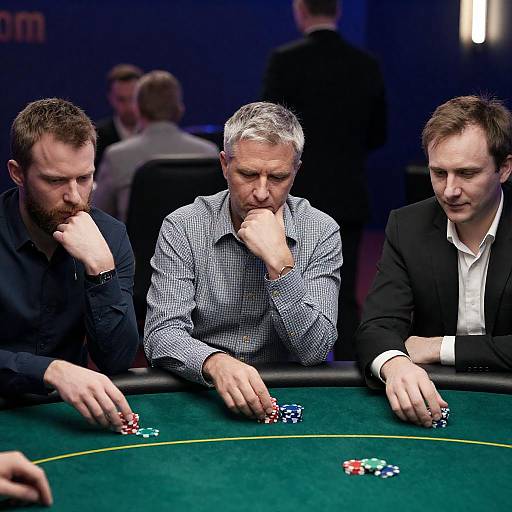 Three Men at Green Poker Table