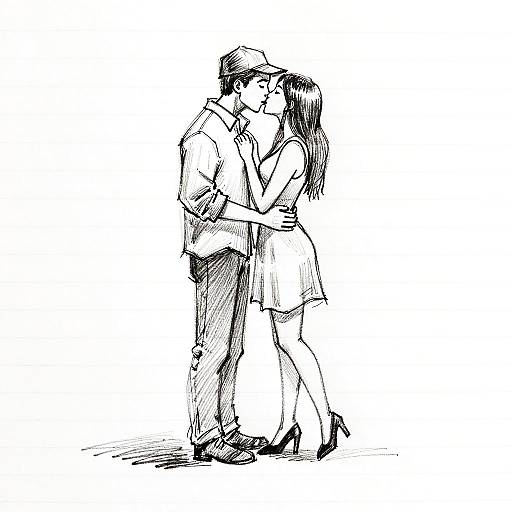 Intimate Couple Pencil Sketch