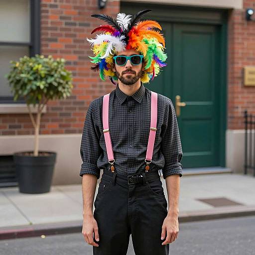 Vibrant Urban Fashion with Quirky Costume
