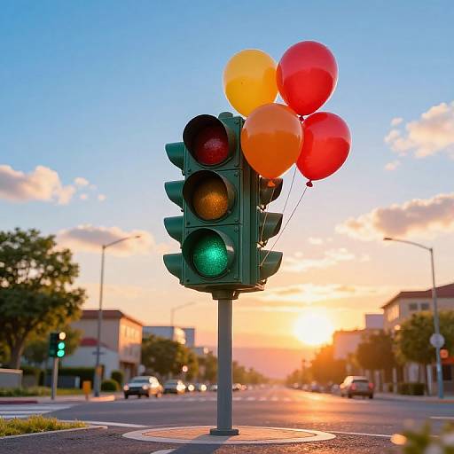 Surreal Birthday Balloon Traffic Light