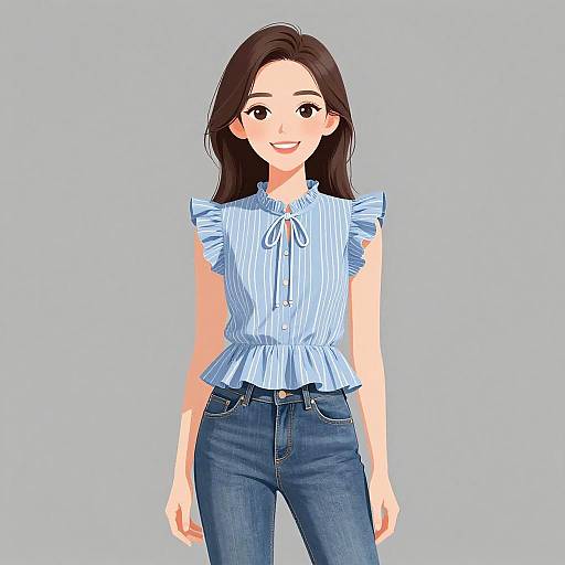 Smiling Woman in Casual Summer Outfit