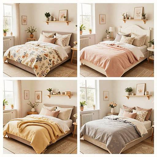 Cozy Pastel Feminine Bedroom Collage