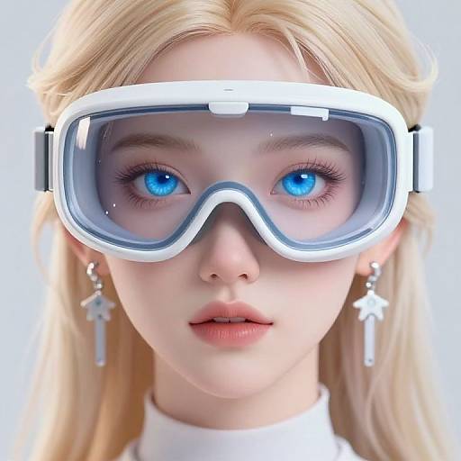 Futuristic Cyberpunk Portrait with Blue Eyes