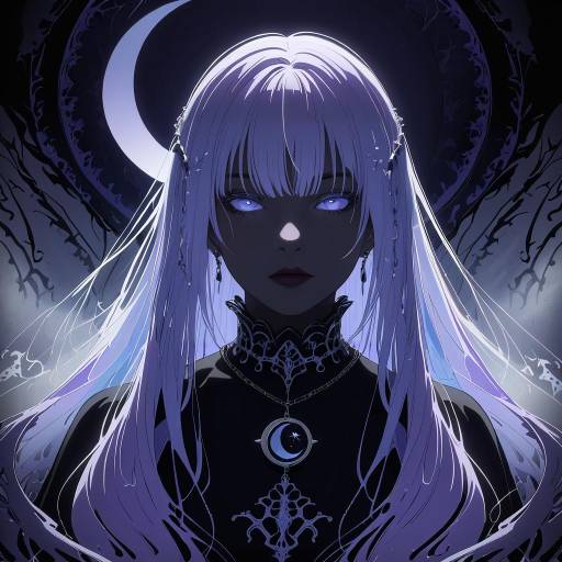 Gothic Beauty in Lavish Anime Style