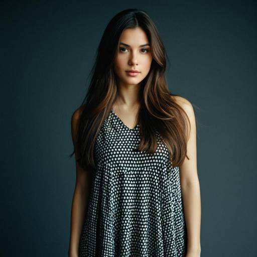 Young Woman in Polka Dot Dress