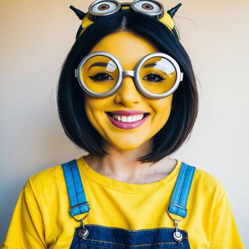 Woman in Minion Costume and Makeup