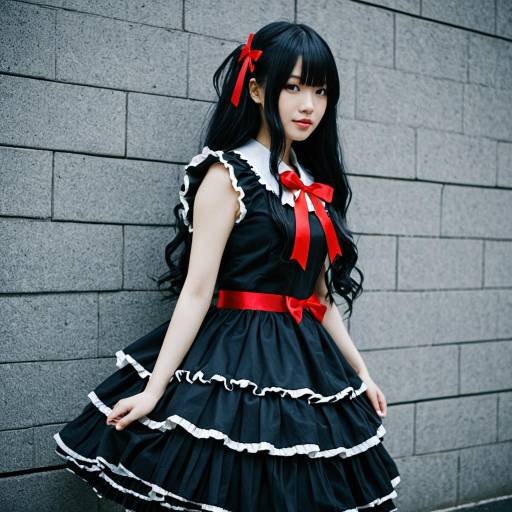 Cosplay Minatsuki Takami in Black Frilled Dress