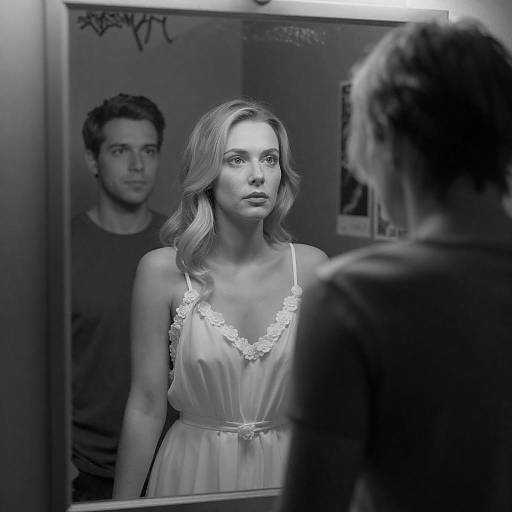 Intense Reflection: A Black-and-White Scene