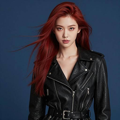 Bold Redhead in Edgy Fashion Editorial