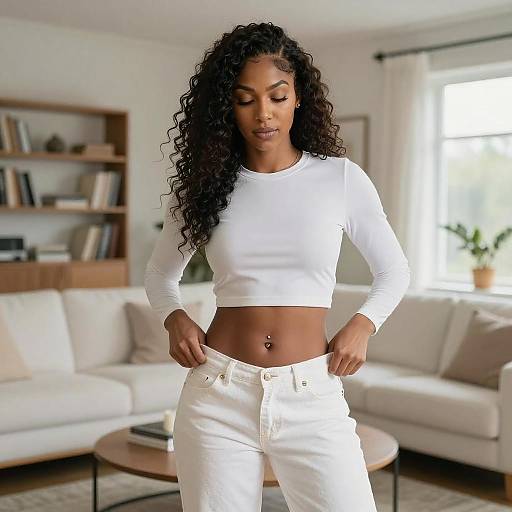 Sunlit Portrait of Stylish Woman