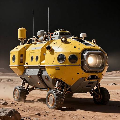 Photorealistic Cinematic Space Mining Vehicle