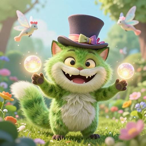 Whimsical Cheshire Cat Fox Portrait