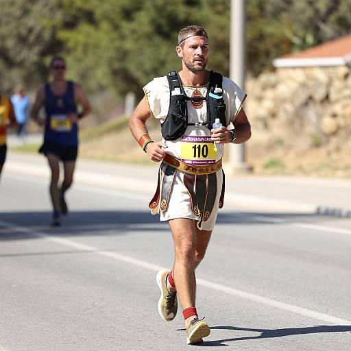 Pheidippides Running Modern Marathon