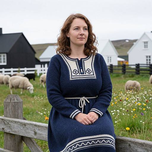 Nordic Woman in Icelandic Countryside
