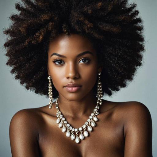 Beautiful Dark-Skinned Girl with Afro Hairstyle