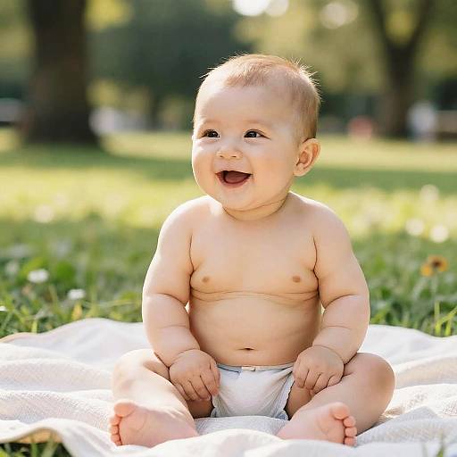Muscular Baby in Sunny Park