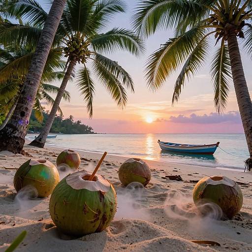 Sunrise Coconut Groves by Serene Beach
