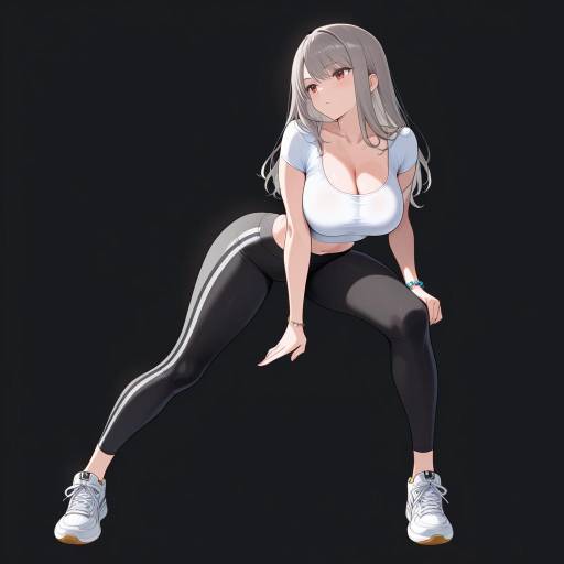 Confident Athletic Woman in Stylish Attire Confident Athletic Woman in Stylish Attire
