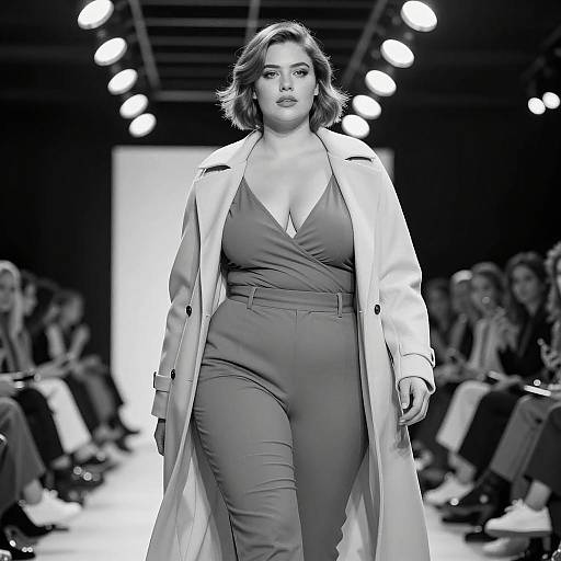 Confident Curvy Woman on Runway