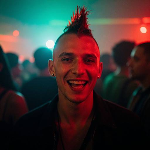 Cyberpunk Man at Rave Portrait