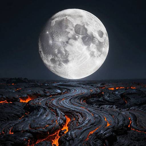 Fantasy New Moon Lava Fields Artwork