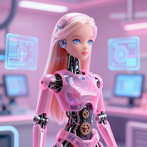 Barbie AI Mechanical Doll in Lab