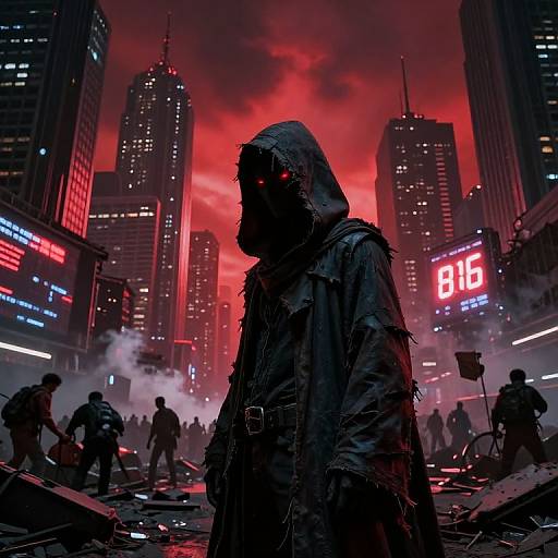 Dystopian City with Enigmatic BNny Rbbt